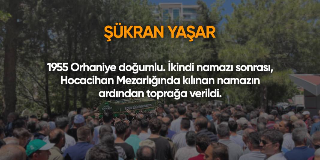 Konya'da bugün vefat edenler | 8 Kasım 2025 6